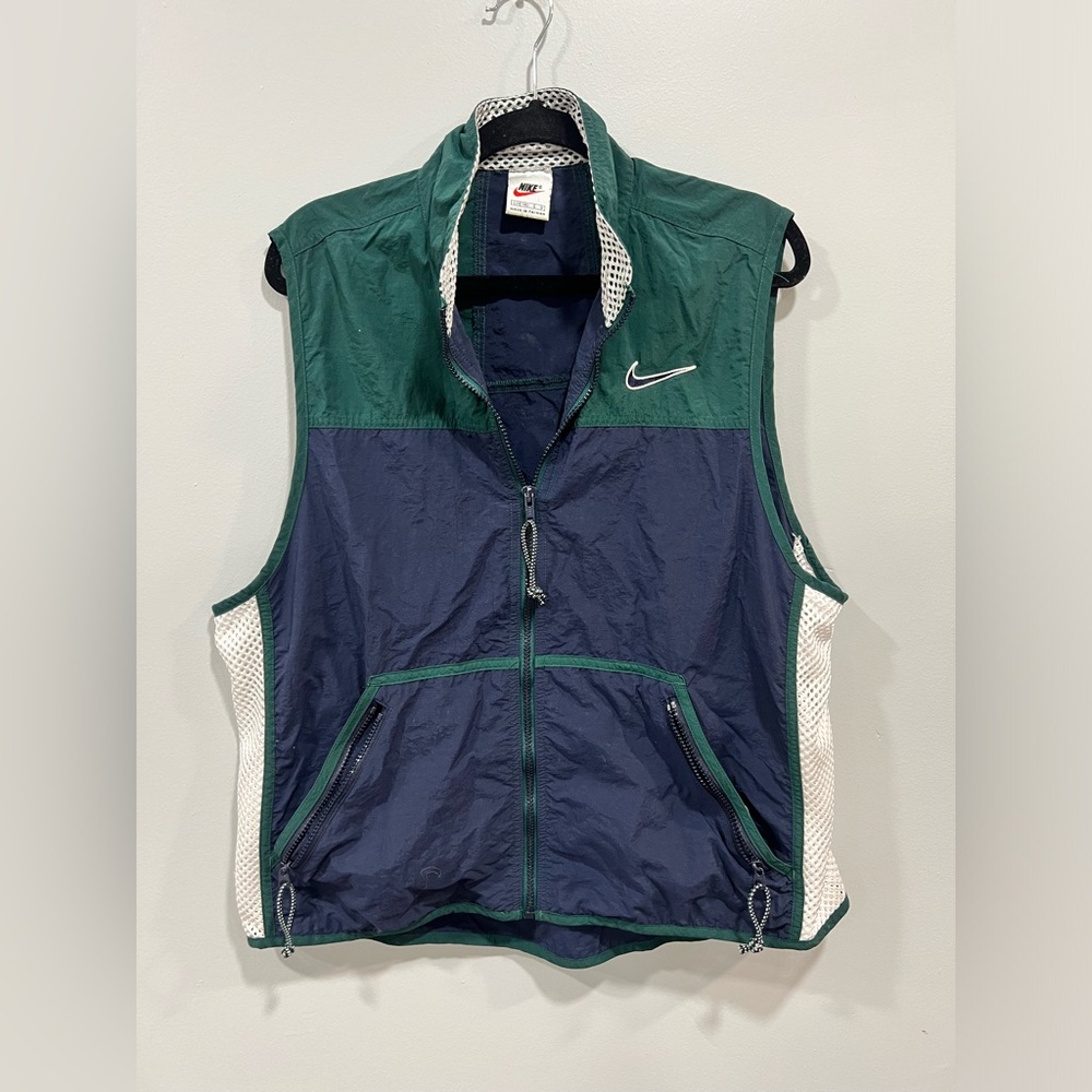 Nike Vintage Windbreaker Jacket Vest Running Full Zip Size Large